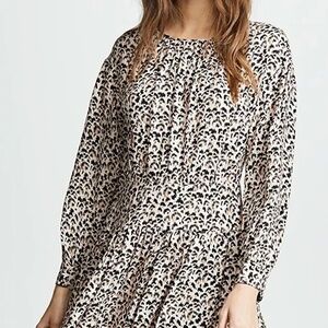 Rebecca Taylor Leopard Print Silk Dress